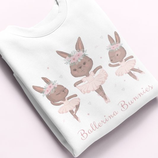 Ballerina Bunnies - Girls Cute Ballet/Dance Sweatshirt