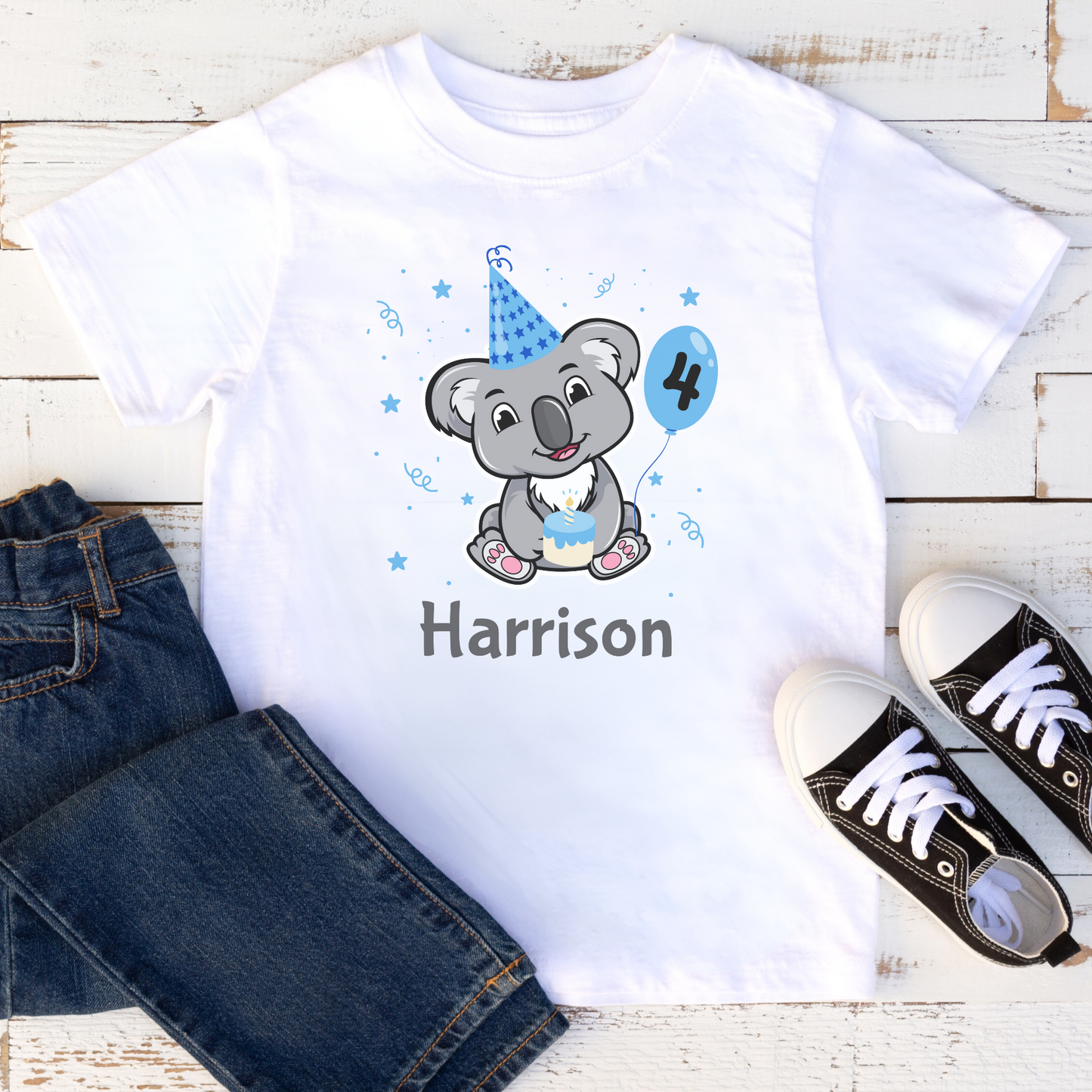Boys Personalised Birthday Koala T-shirt | 1 - 8 years