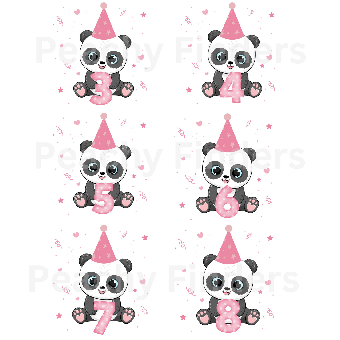 Girls Personalised Birthday Panda T-shirt | 3 - 8 years