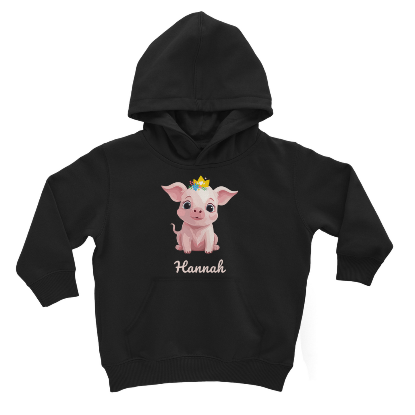 PRINCESS PIG - Girls Personalised Pig Hoodie | 3 - 13 years