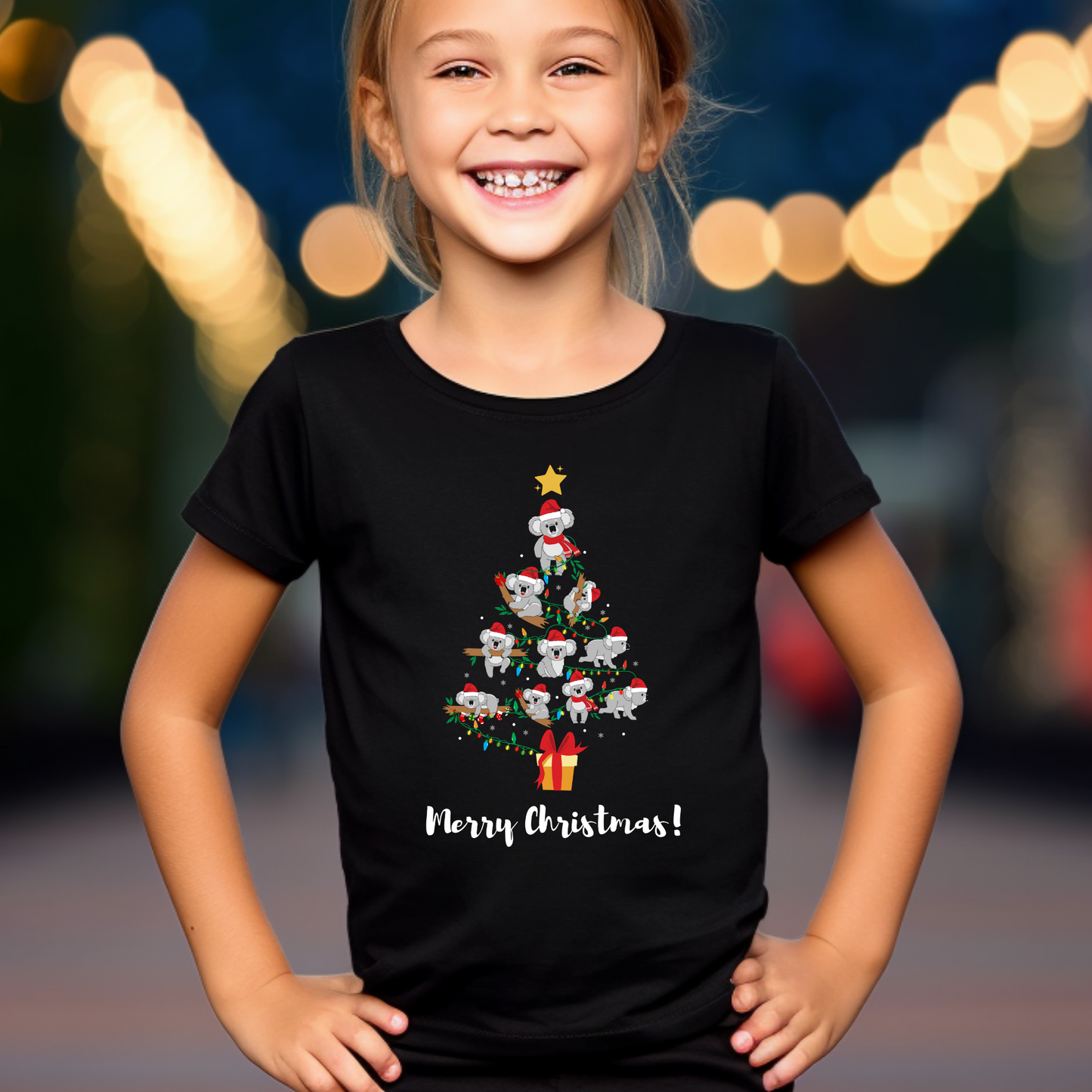 Kids Koala Christmas Tree T-shirt | Unisex Sizes