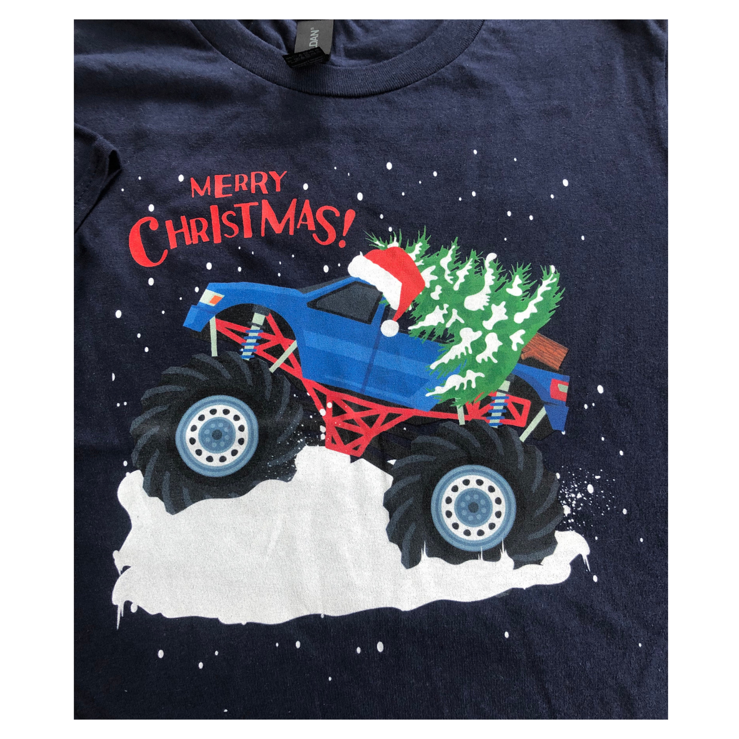 Festive Monster Truck -  Kids Christmas T-shirt