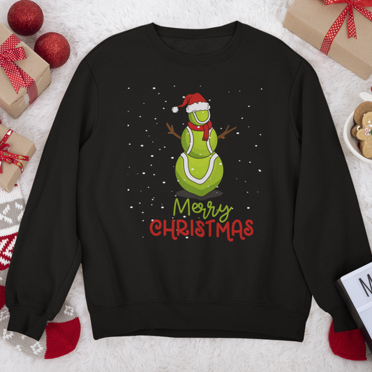 Christmas Tennis Ball Snowman - Unisex Adult Xmas Sweatshirt