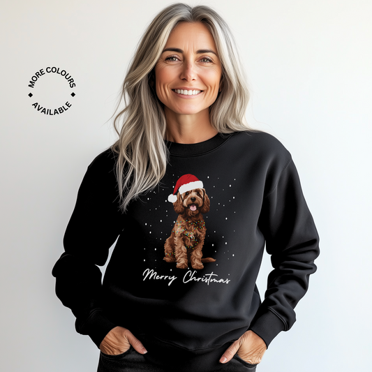 Christmas Brown Cockapoo Jumper - Unisex Adults