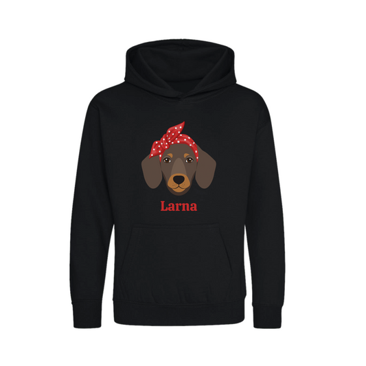 Girls Personalised Dachshund Hoodie