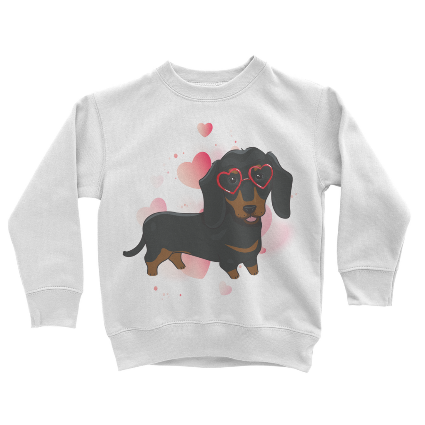 Dachshund & Hearts - Girls Sweatshirt | 3 - 13 yrs