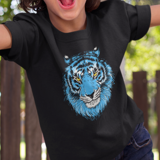 Unisex Kids Blue Tiger T-shirt | 3 - 13 years