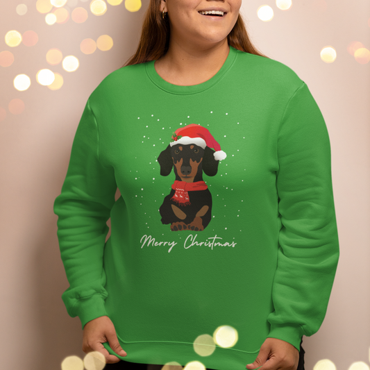 Festive Dachshund - Unisex Adults Christmas Sweatshirt