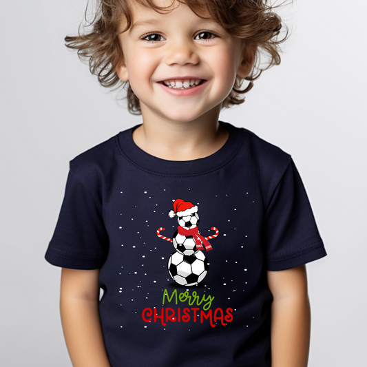 Kids  Football Christmas Snowman T-shirt | 3 - 13 years