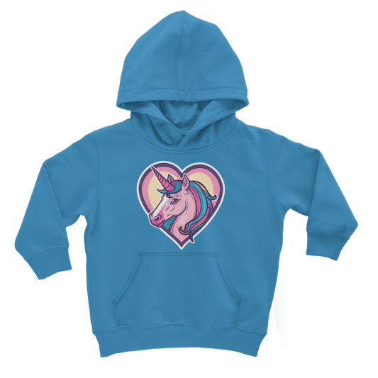 Girls Colourful Unicorn Heart Hoodie