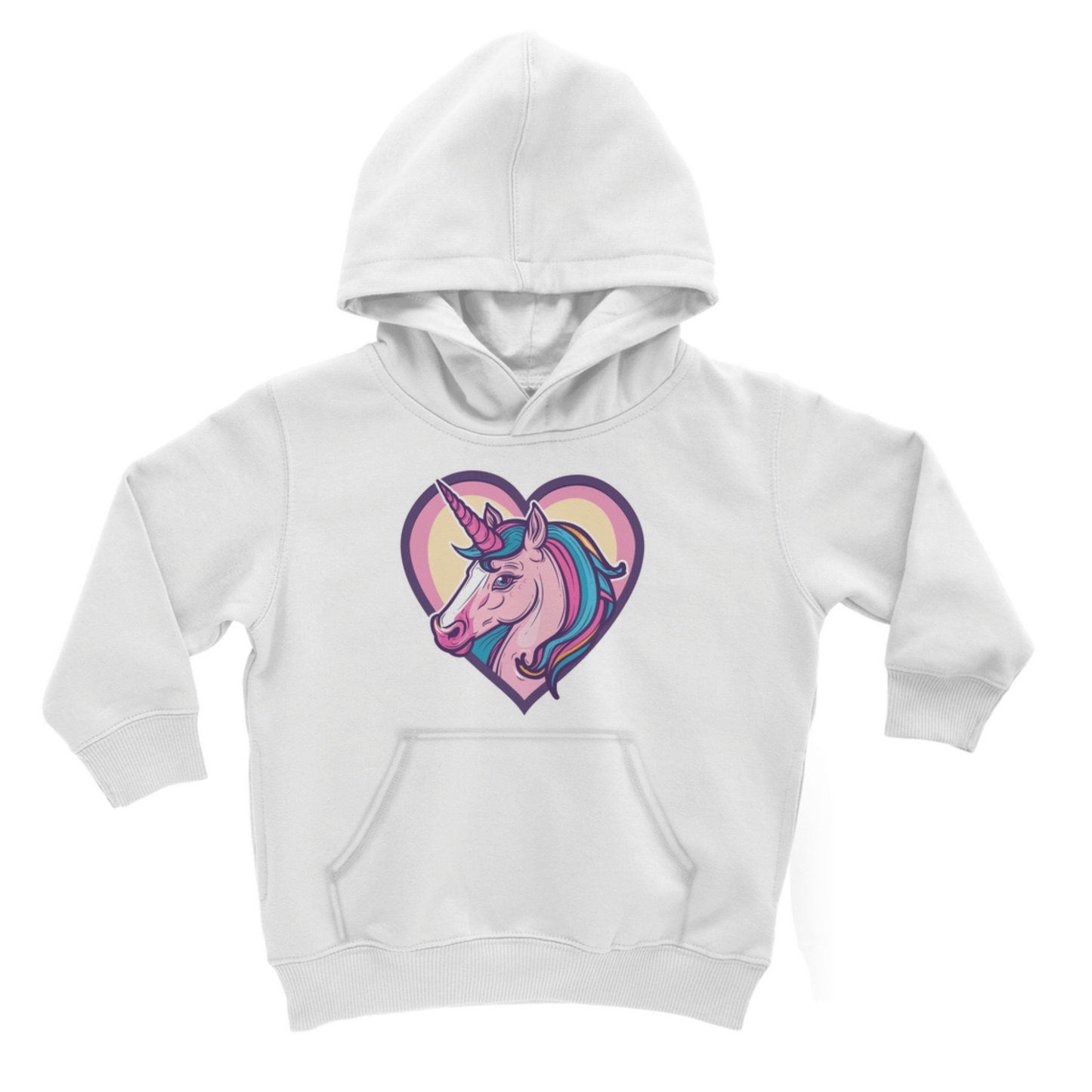 Kids Cute Unicorn Heart Hoodie