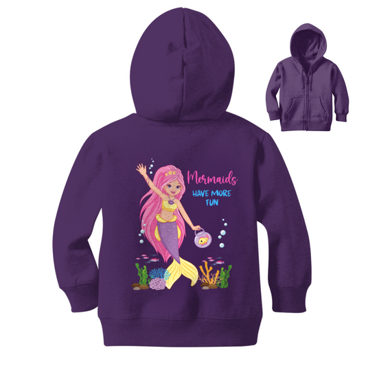 Mermaids Have More Fun  - Girls Zip Hoodie