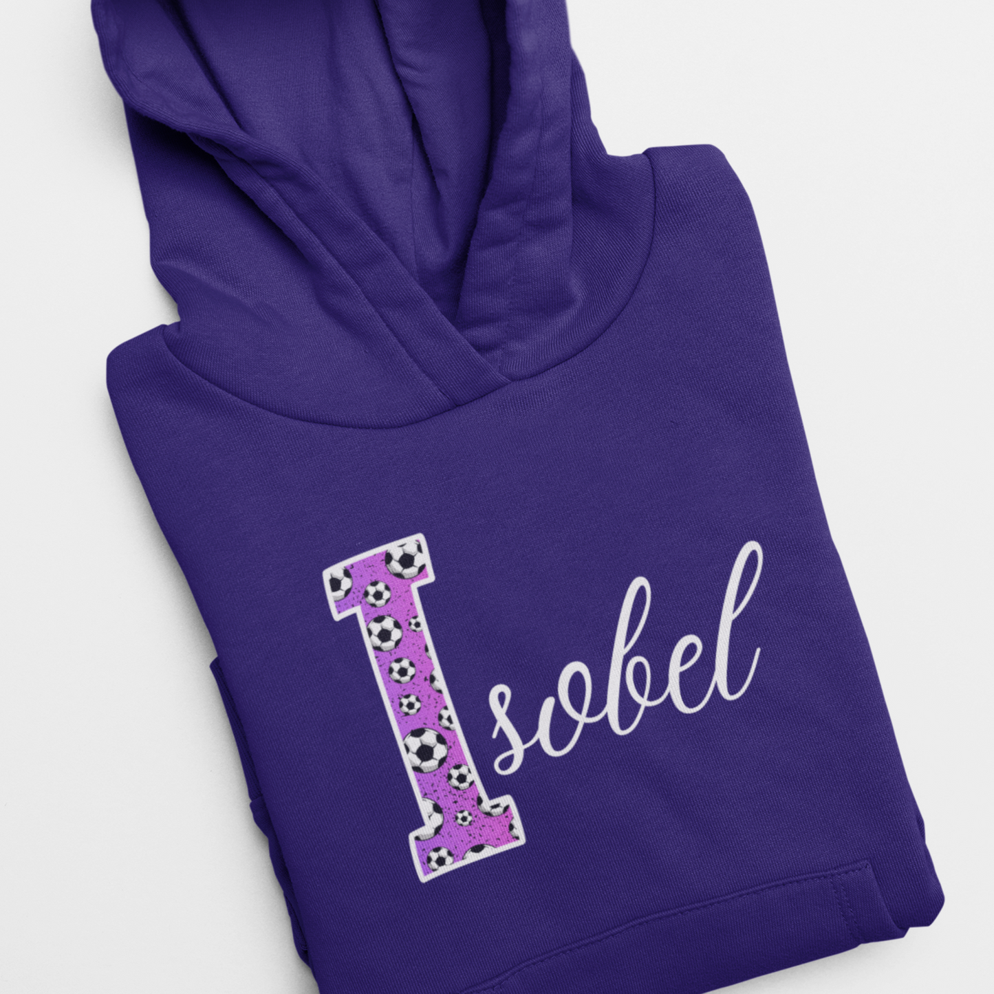 Girls Personalised Football Initial and Name Hoodie | 3 - 13 years