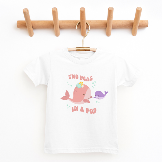 Mum & Baby Whale - Two Peas in a Pod Girls T-shirt | 3 - 13 years