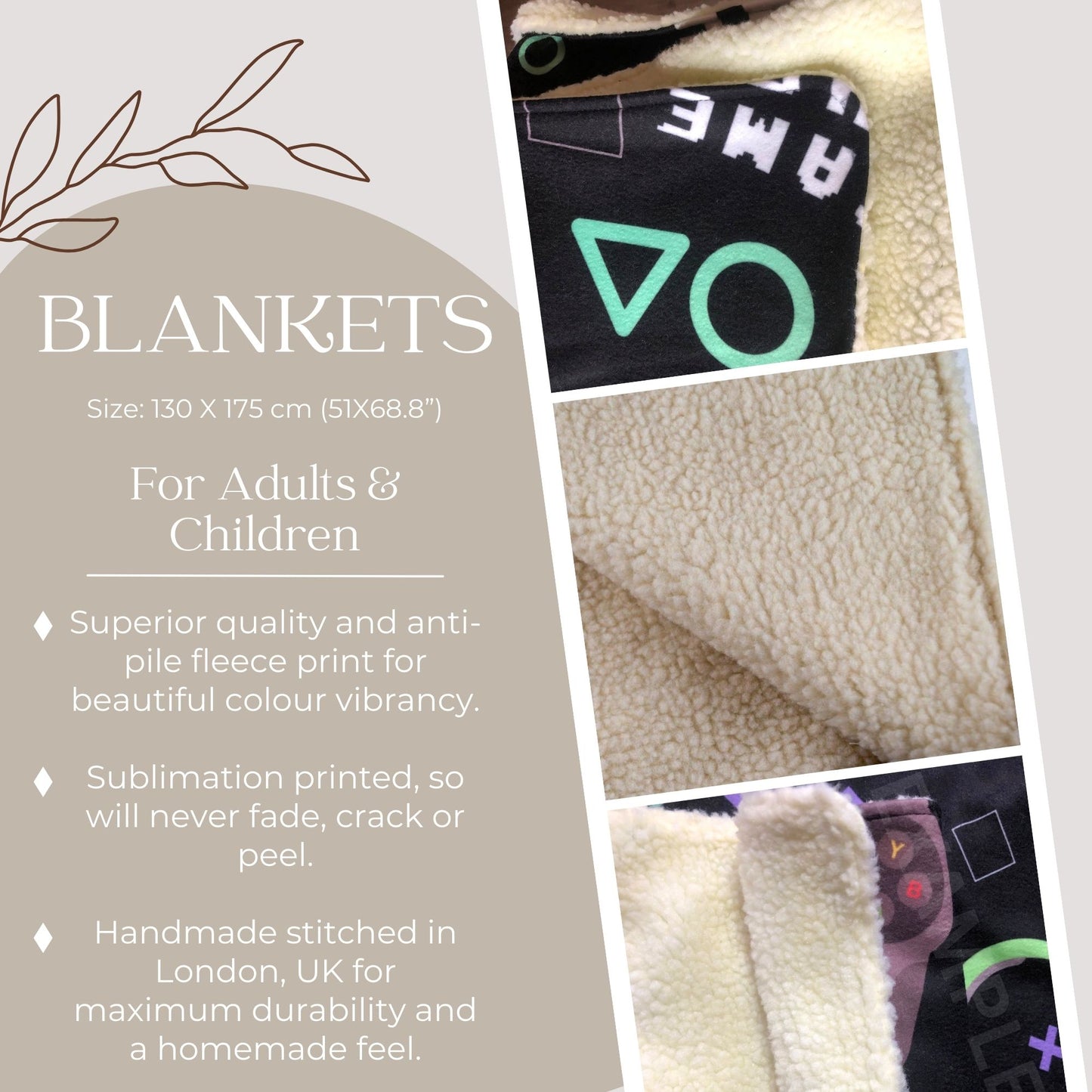 Birds & Flowers  - Premium Polar Fleece Blanket | 130 X 175 cm