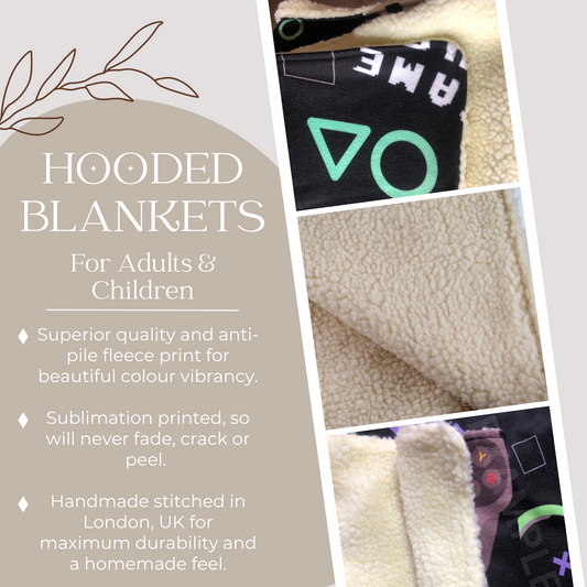 Kids Personalised Roadworks & Diggers Hooded Blanket