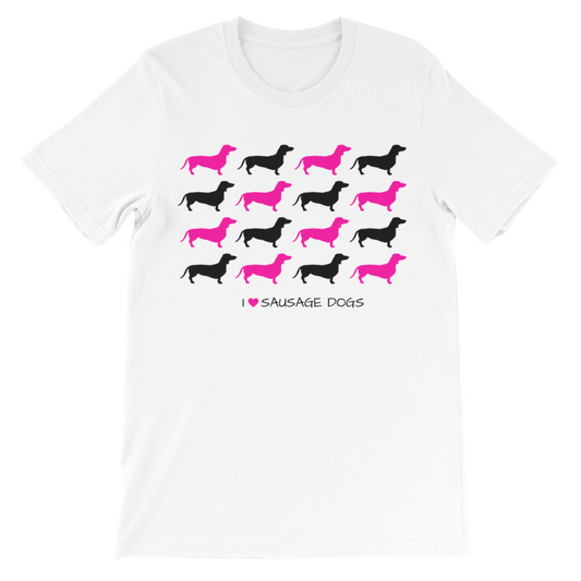 Girls 'I Love Sausage Dogs' T-shirt | 3 - 13 years