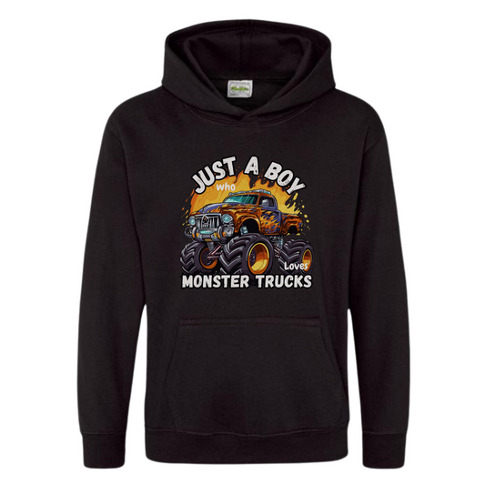 Just a Boy who loves Monster Trucks - Boys Hoodie