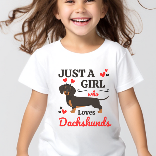 Just a Girl who loves Dachshunds  - Kids T-shirt