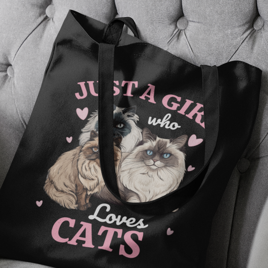 Just a Girl who loves Cats - Cotton Tote Bag