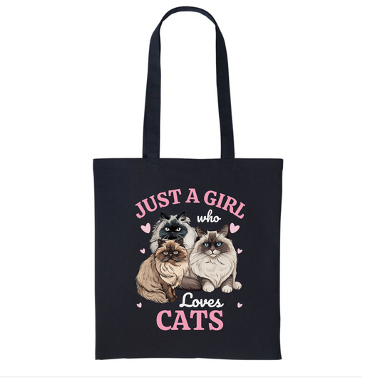 Just a girl who loves Cats cotton tote bag