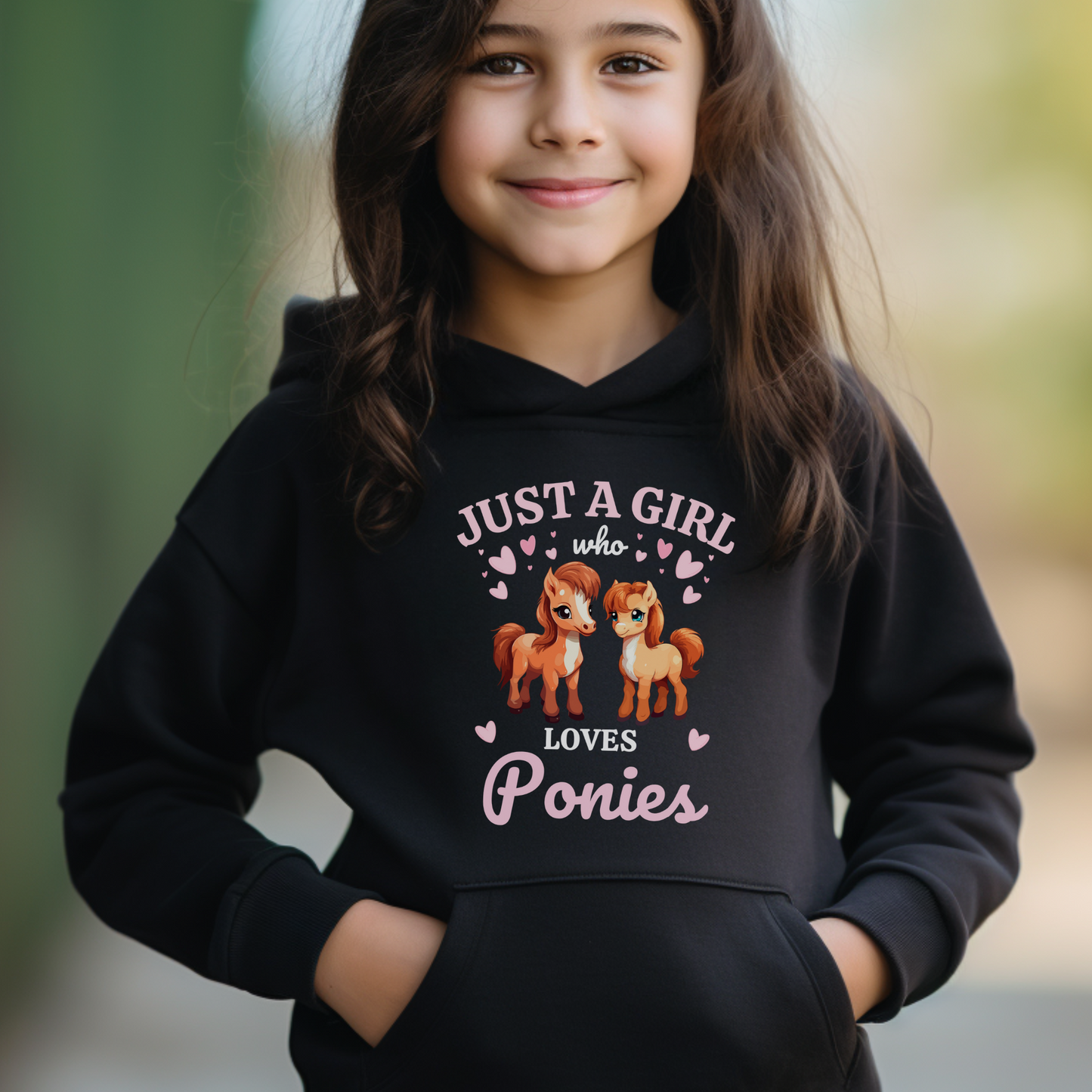 Just a Girl who loves Ponies/Horses - Girls Hoodie