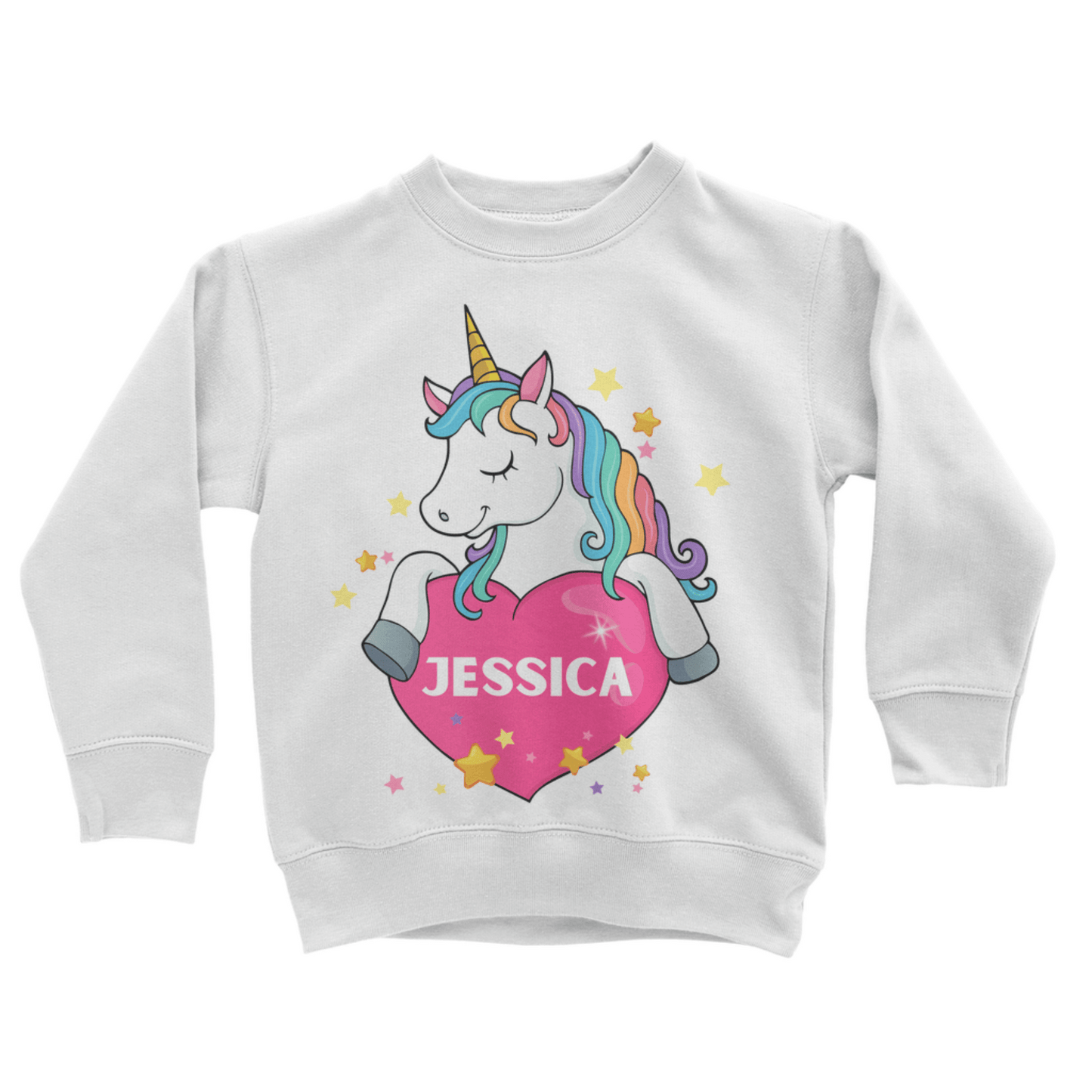 Girls Personalised Unicorn Sweatshirt Jumper | 3 - 13 yrs