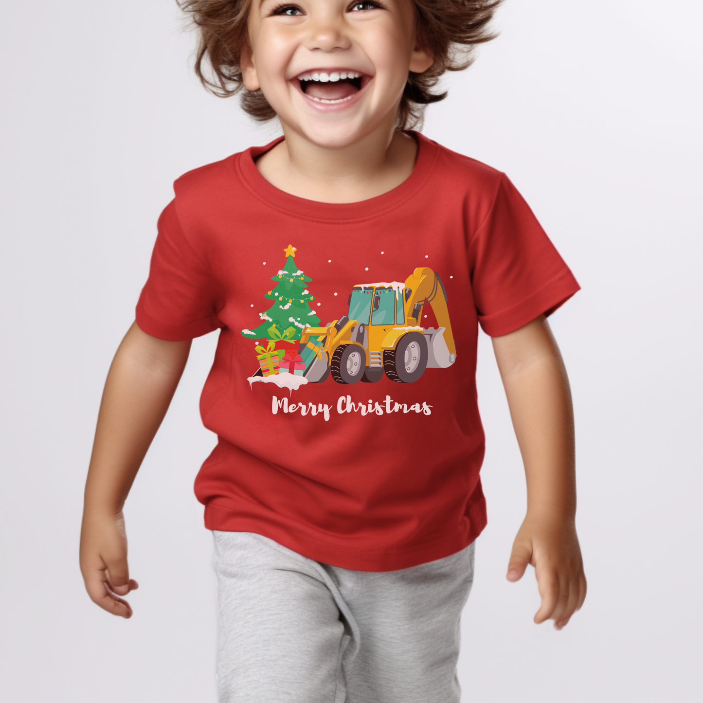 Festive Digger - Kids Christmas T-shirt