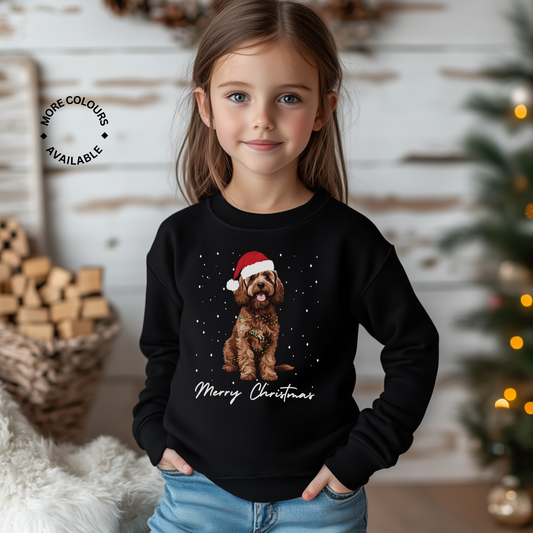 Christmas Brown Cockapoo Sweatshirt | Unisex Kids 3 - 13 years