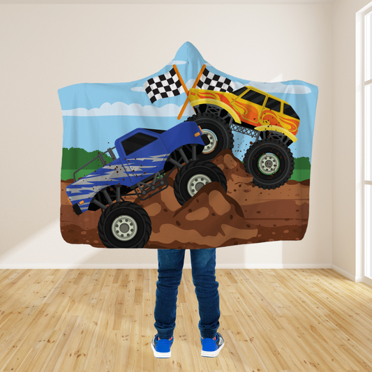 Mud Bogging Monster Truck - Kids Hooded Blanket