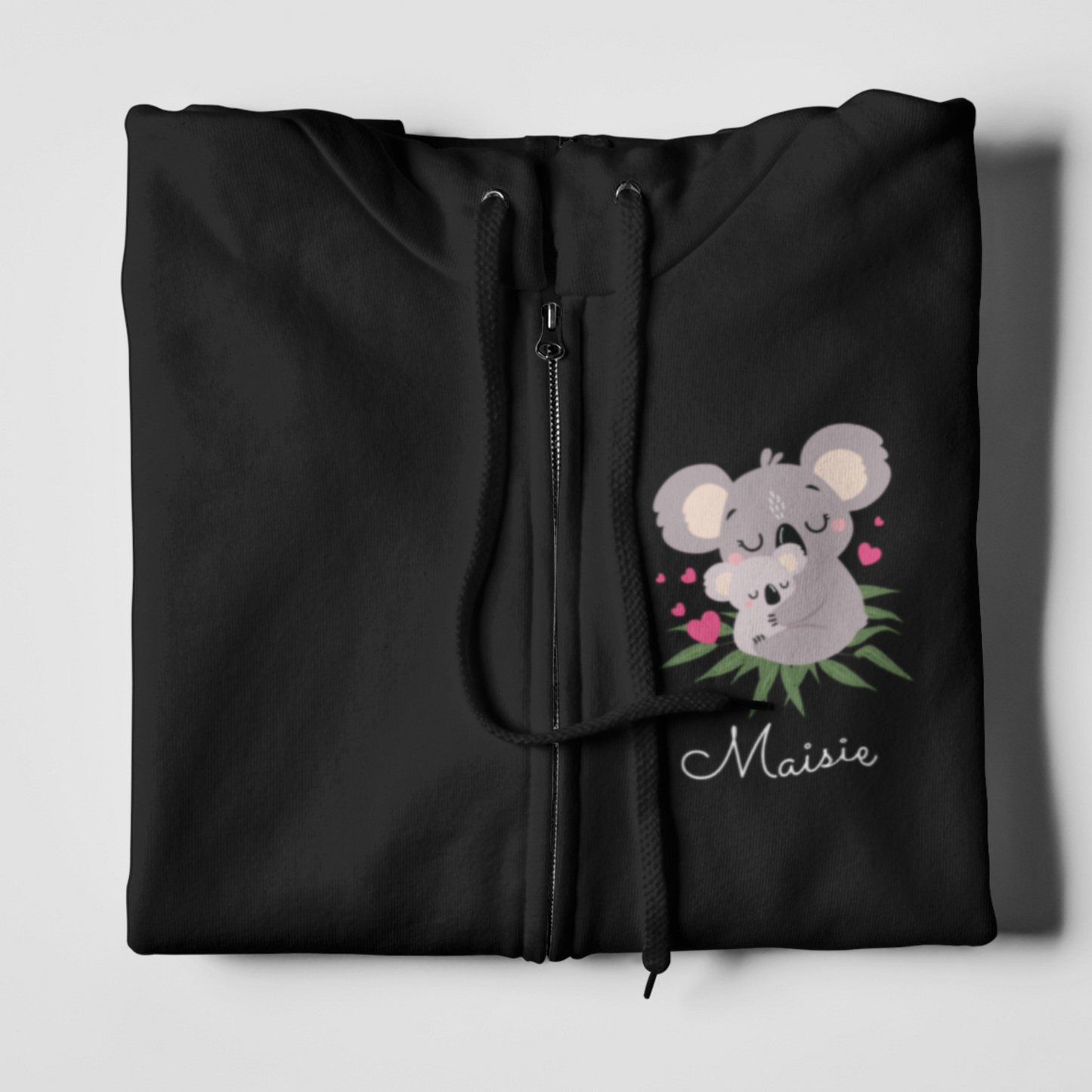 Girls Personalised Koala Full Zip Hoodie | 3 - 13 years