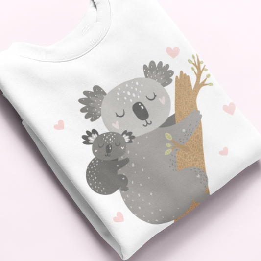 Mum & Baby Koala with Hearts - Girls Sweatshirt | 3 - 13 years