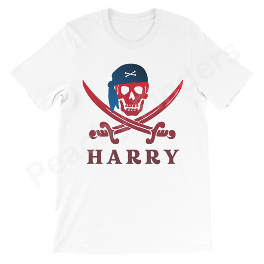 Pirate Skull & Swords - Boys Personalised T-shirt | 3 - 11 years