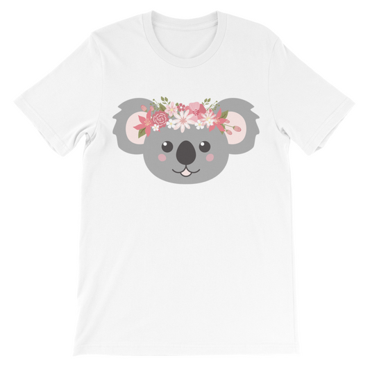 Girls Floral Koala T-shirt | Personalisation Optional | 3 - 13 years