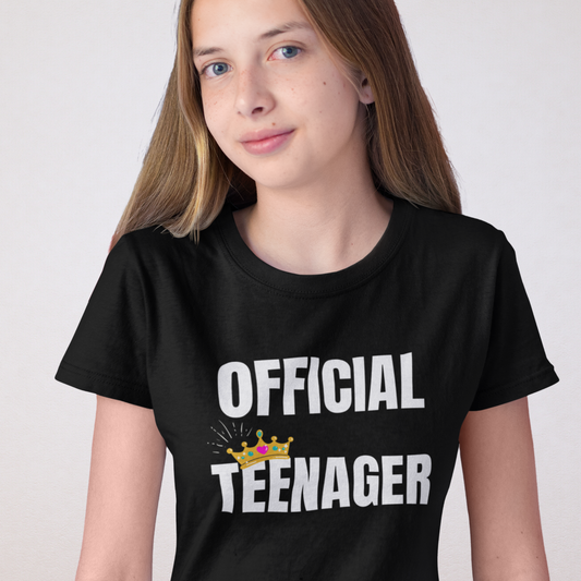 Girls 'Official Teenager' Cotton T-shirt | 12 - 13 years