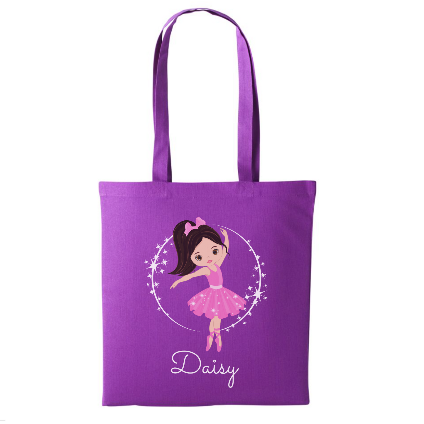 Girls Personalised Ballerina Tote Bag