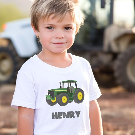 Boys Personalised Tractor T-shirt | 3 - 11 years