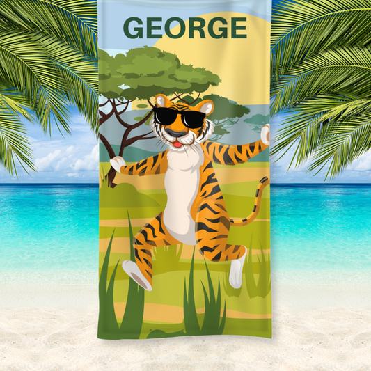 Kids Tiger Beach Towel