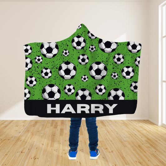 Kids Personalised Football Hooded Blanket