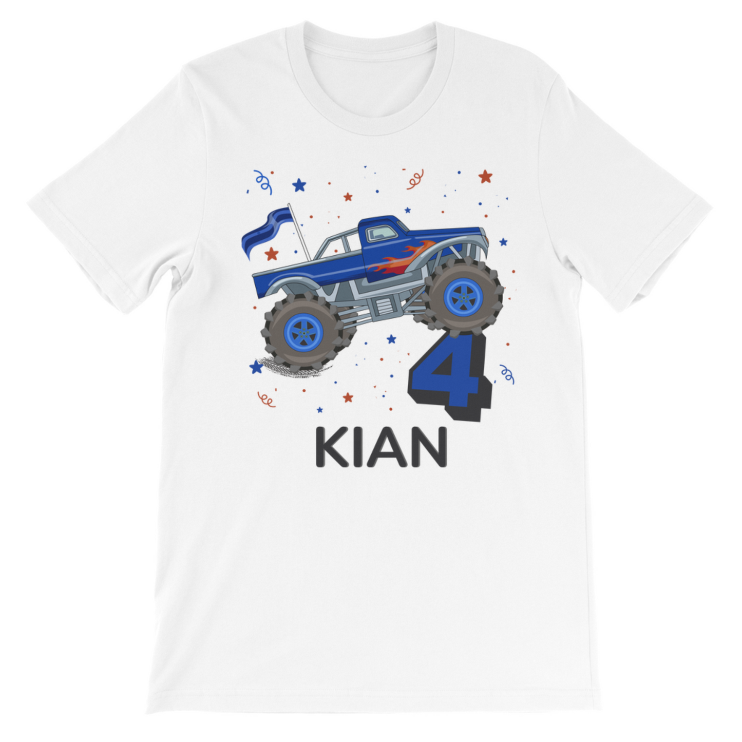 Kids Personalised Birthday Monster Truck T-shirt | 3 - 10 years