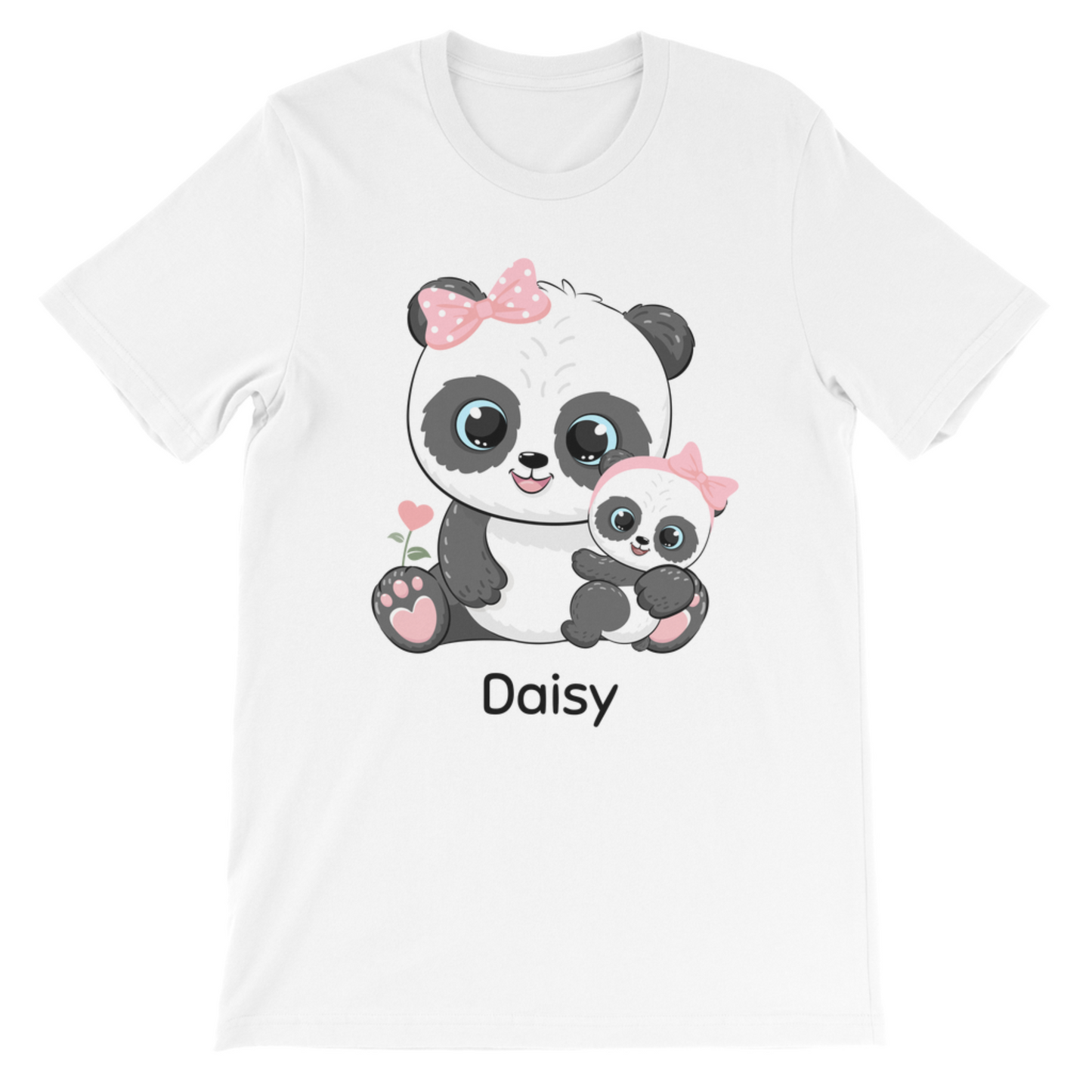 Girls Personalised Mumma & Baby Panda T-shirt | 3 - 13 years