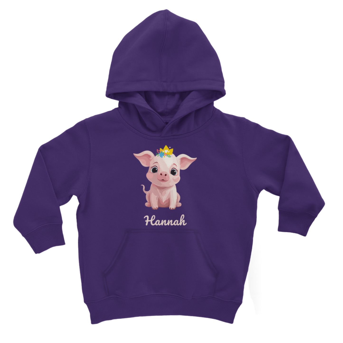 Personalised Pig Purple Pullover Hoodie