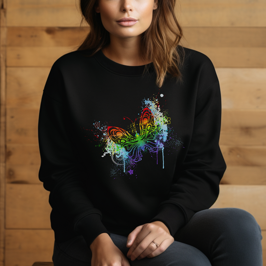 Rainbow Butterfly - Women's Organic Cotton Sweatshirt