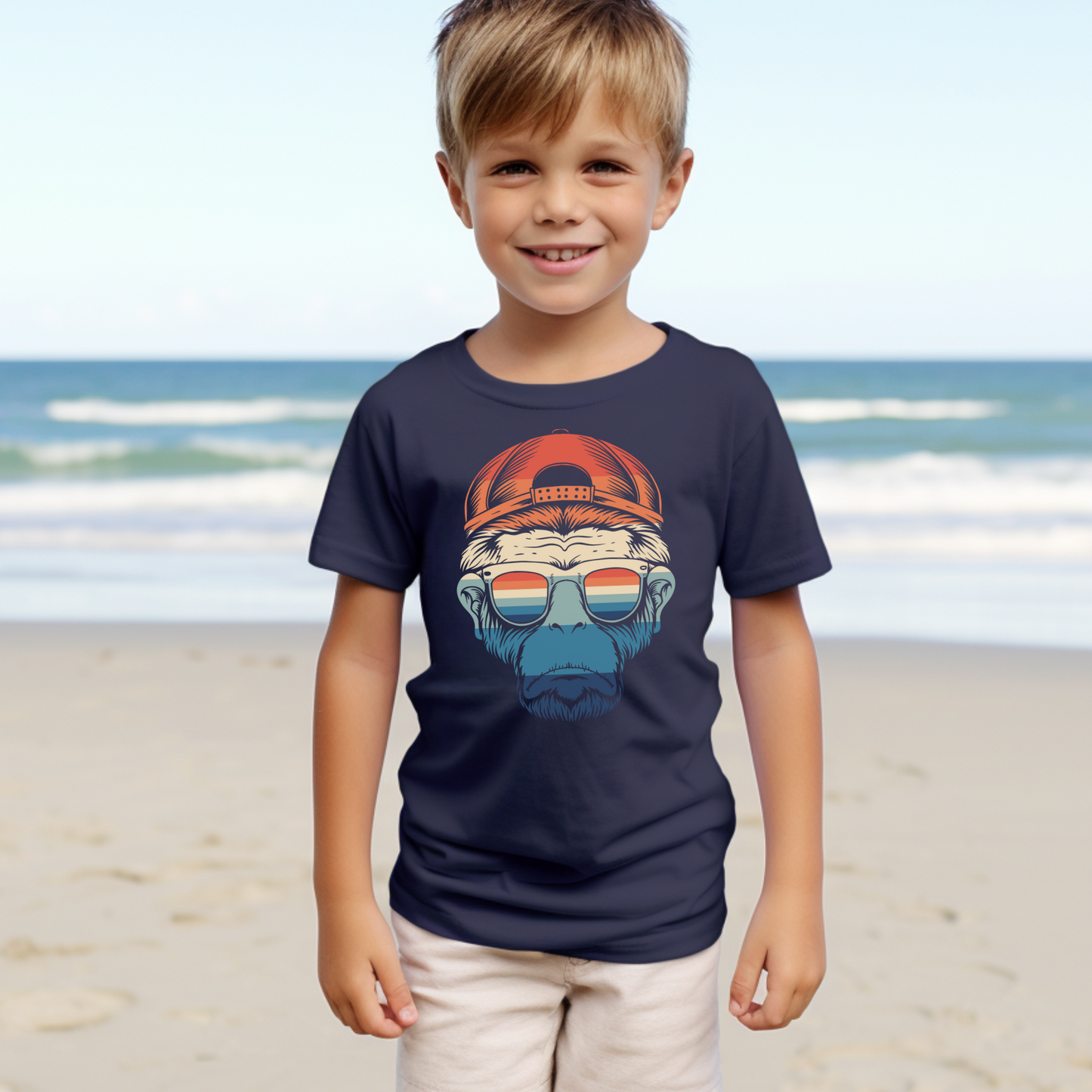 Retro Chimpanzee - Kids Printed T-shirt | 3 - 13 years