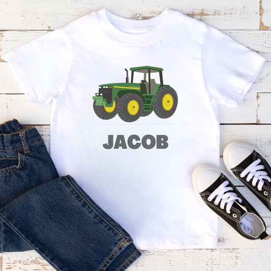 Boys Personalised Tractor T-shirt | 3 - 11 years