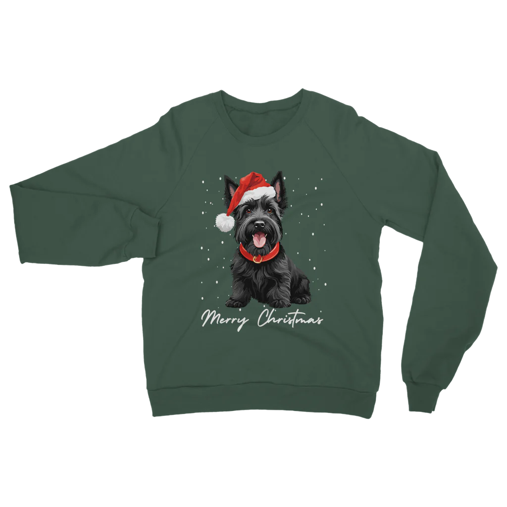 Black Scottie Dog - Unisex Adults Christmas Sweatshirt