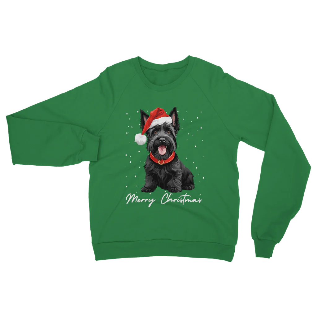 Black Scottie Dog - Unisex Adults Christmas Sweatshirt