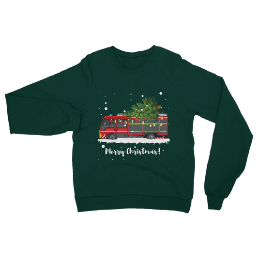 Unisex Adults Festive Fire Engine Christmas Sweatshirt