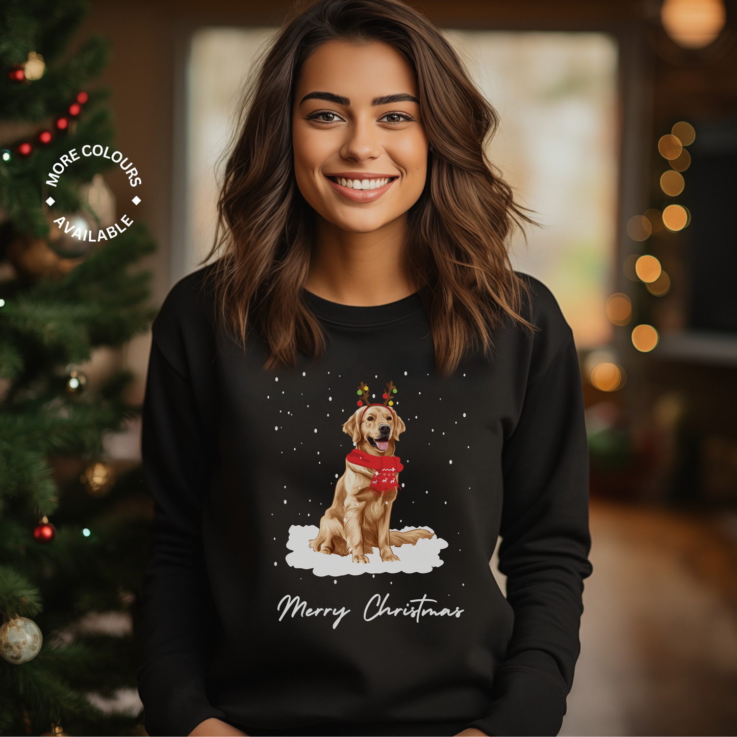 Funny Festive Golden Retriever - Unisex Adults Christmas Jumper