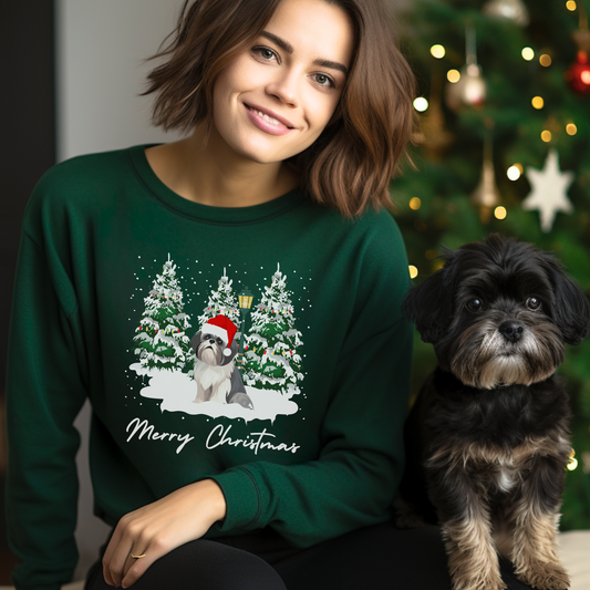 Festive Shih Tzu - Unisex Adults Christmas Sweatshirt